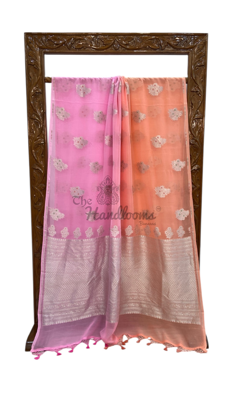 Pure Khaddi Georgette Banarasi Saree -  Water Zari - The Handlooms