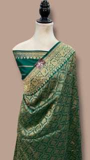 Regal Pure Katan Silk Banarasi Saree – Handwoven Tanchui Brocade l - The Handlooms
