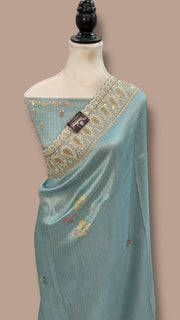 Banarasi Brocade Silk Saree with Exquisite Handwork - The Handlooms