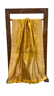 Pure Katan Silk Banarasi Handloom Saree - All Over Sona Roopa Jaal Work - The Handlooms