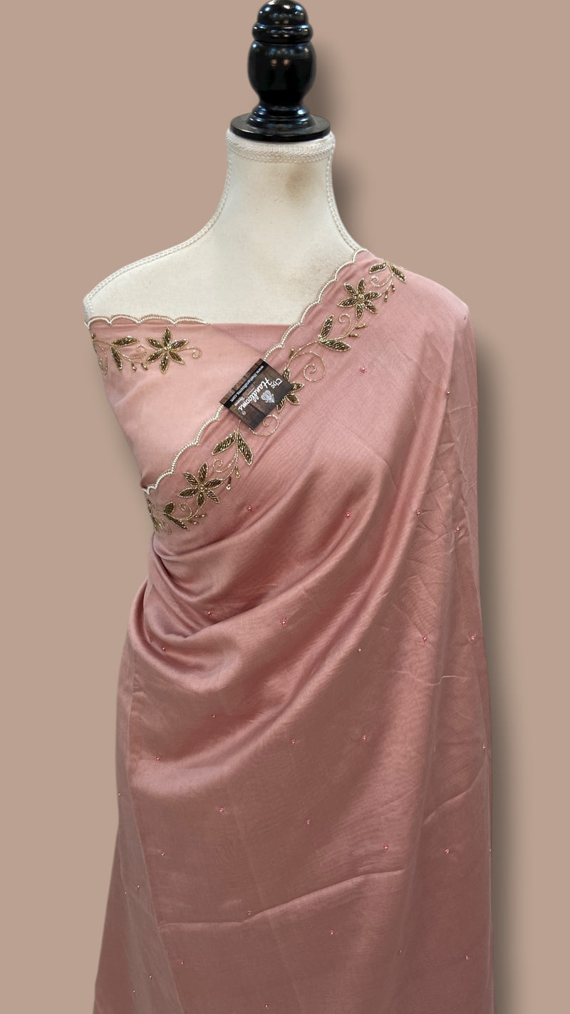 Pure Chanderi Cotton Handloom Banarasi Saree - Handwork