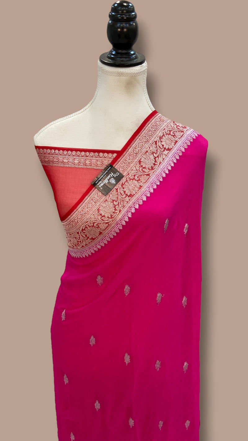 Pure Georgette Handloom Banarasi Saree - The Handlooms