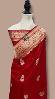 Pure Katan Silk Banarasi Handloom Saree - All Over Kadiyal Boota - The Handlooms