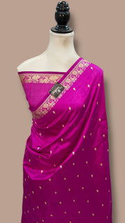 Pure Katan Silk Reshmi Zari Banarasi Handloom Saree - The Handlooms