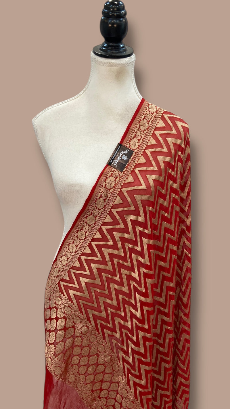Pure Khaddi Georgette Handloom Dupatta - The Handlooms