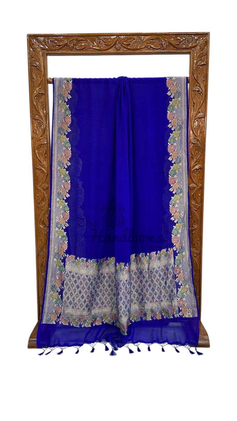 Khaddi Georgette Handloom Banarasi Saree