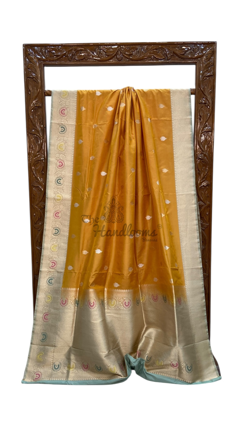 Pure Katan Silk Banarasi Handloom Saree - All Over Kadua Motifs - The Handlooms
