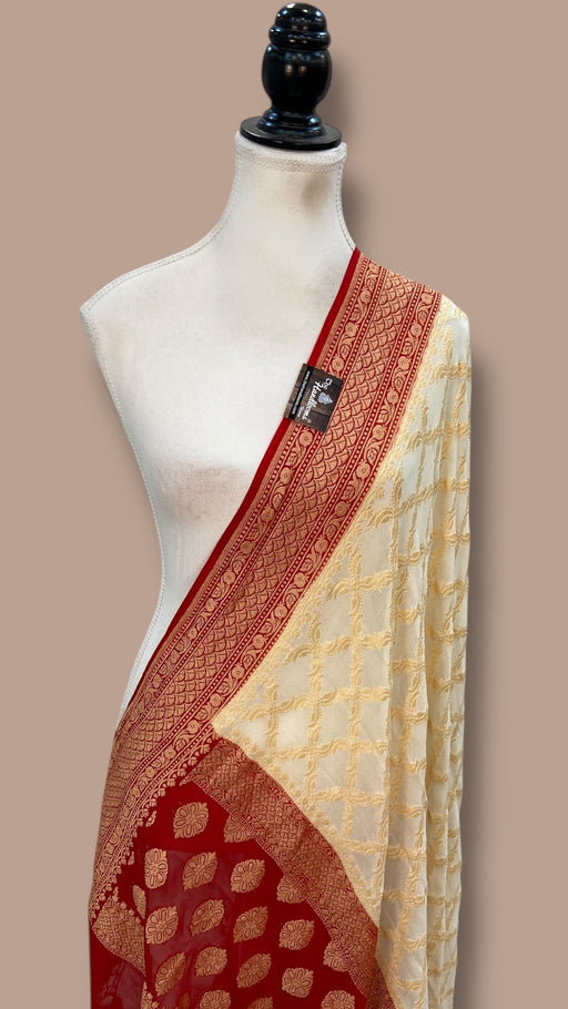 Pure Khaddi Georgette Handloom Dupatta - The Handlooms