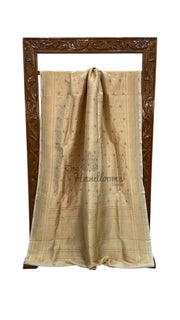 Regal Pure Katan Silk Banarasi Saree – Handwoven Tanchui Brocade with Meenakari Work - The Handlooms