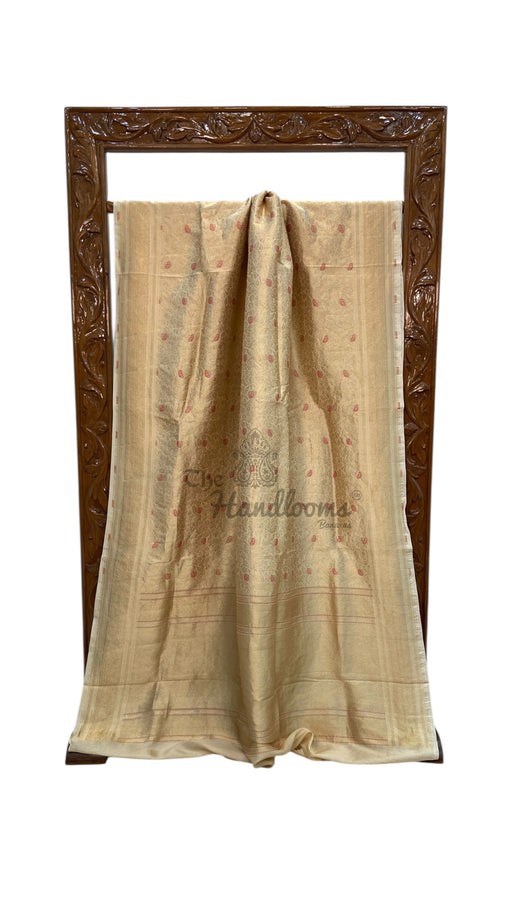 Regal Pure Katan Silk Banarasi Saree – Handwoven Tanchui Brocade with Meenakari Work - The Handlooms