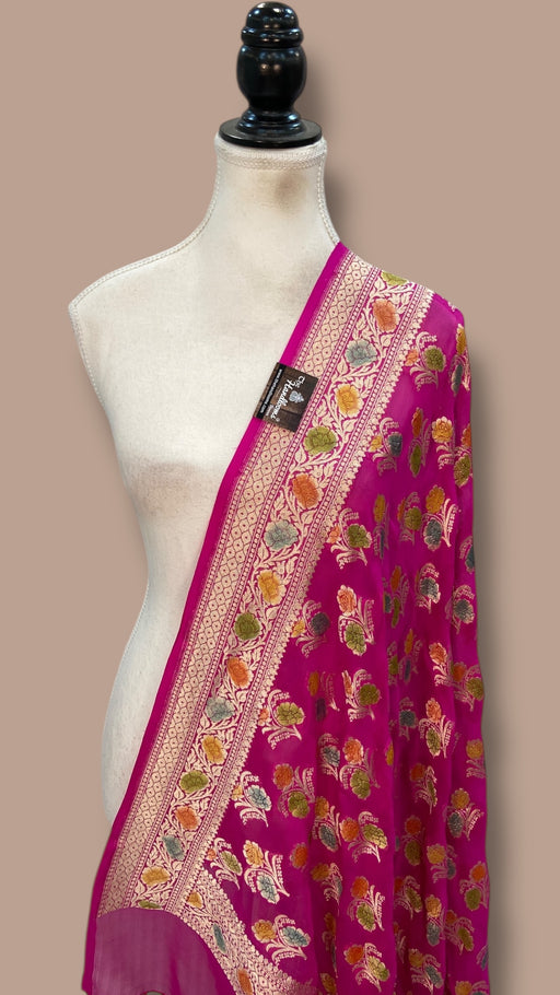 Khaddi Georgette Handloom Banarasi Dupatta - The Handlooms