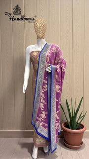 Khaddi Georgette Banarasi Dress material Water Zari - The Handlooms