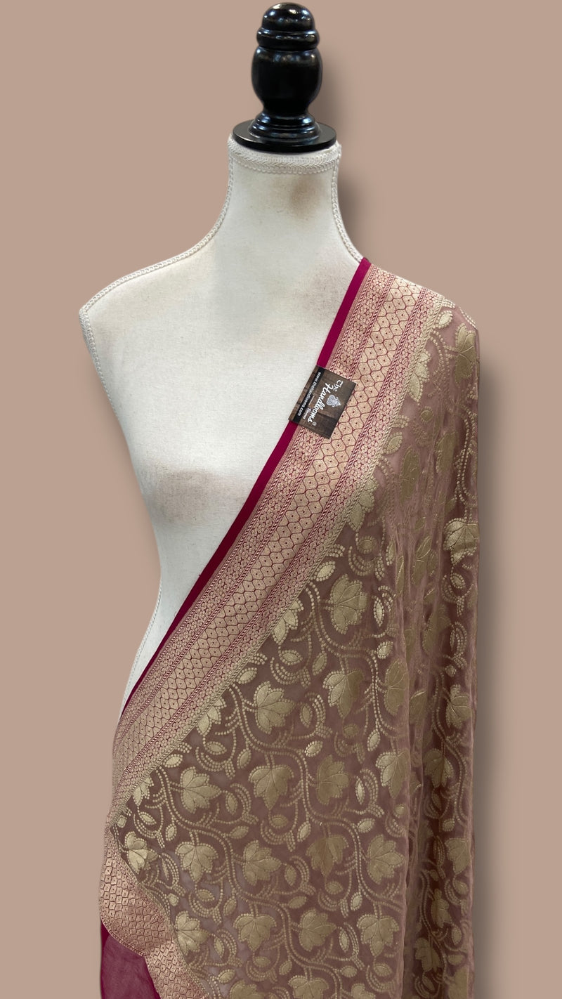 Pure Khaddi Georgette Handloom Dupatta - The Handlooms