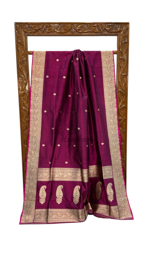 Pure Katan Silk Banarasi Handloom Saree - All Over Kadua Motifs - The Handlooms