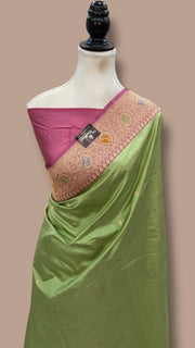 Pure Katan Silk Banarasi Handloom Saree - All Over Kadua Motifs - The Handlooms