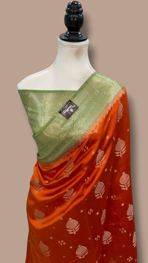 Pure Chiniya Silk Khaddi Handloom Banarasi Saree - The Handlooms