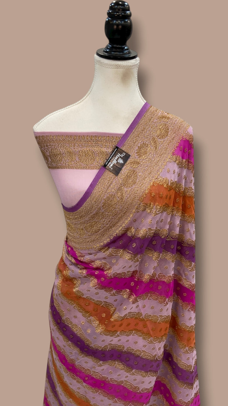 Pure Khaddi Georgette Handloom Banarasi Saree - The Handlooms