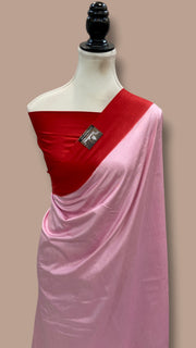 Pure Katan Chiniya Silk Handloom Banarasi Saree-Plain - The Handlooms