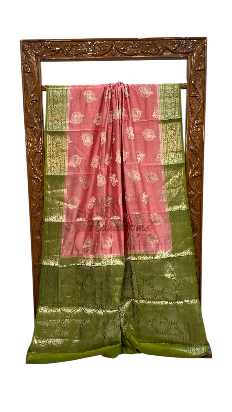 Pure Chiniya Silk Handloom Banarasi Saree - The Handlooms