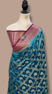 Pure Dupion Silk Banarasi Saree - The Handlooms