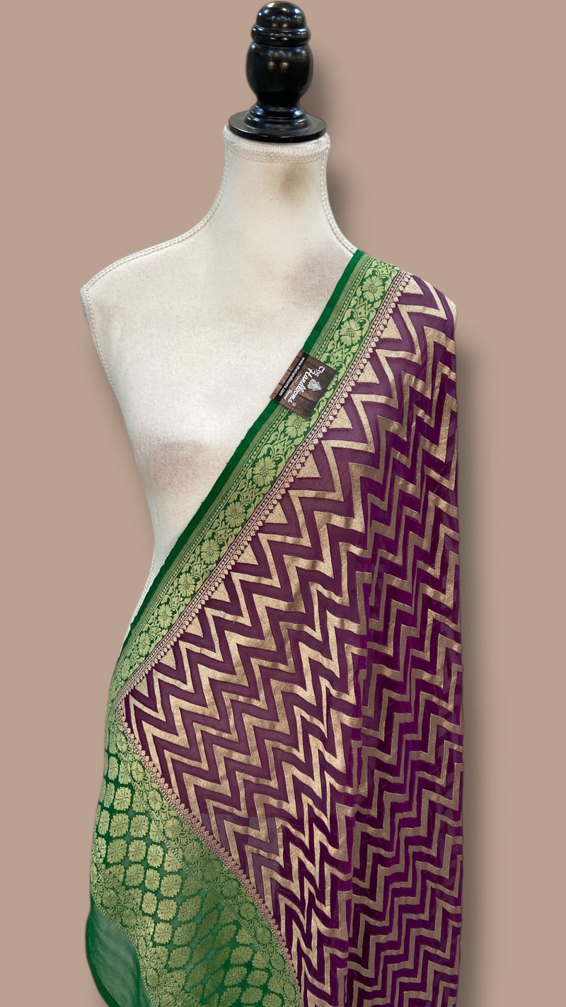 Pure Khaddi Georgette Handloom Dupatta