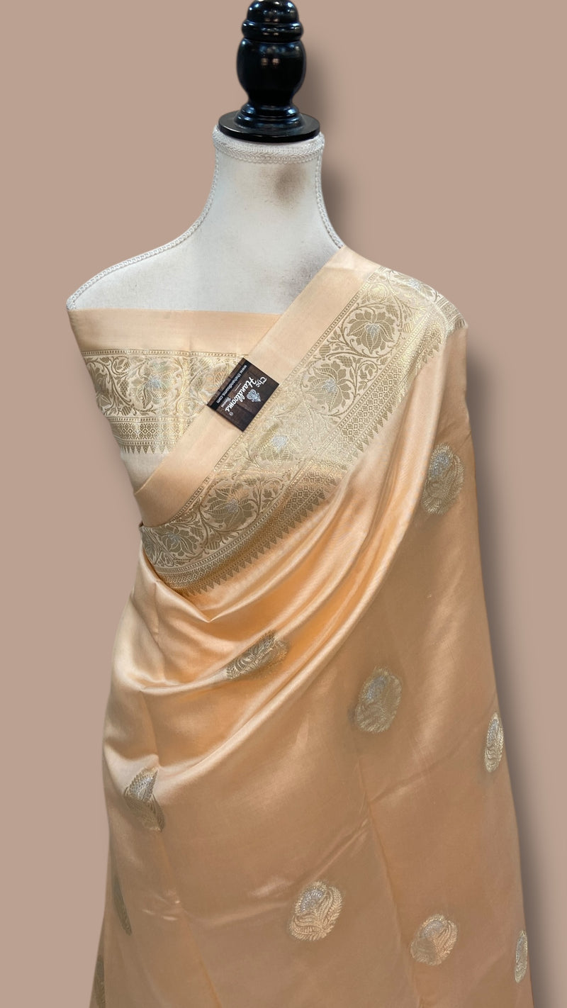 Pure Mango Silk Banarasi Handlokom Saree