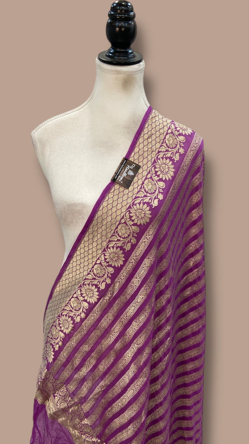 Pure Khaddi Georgette Handloom Dupatta