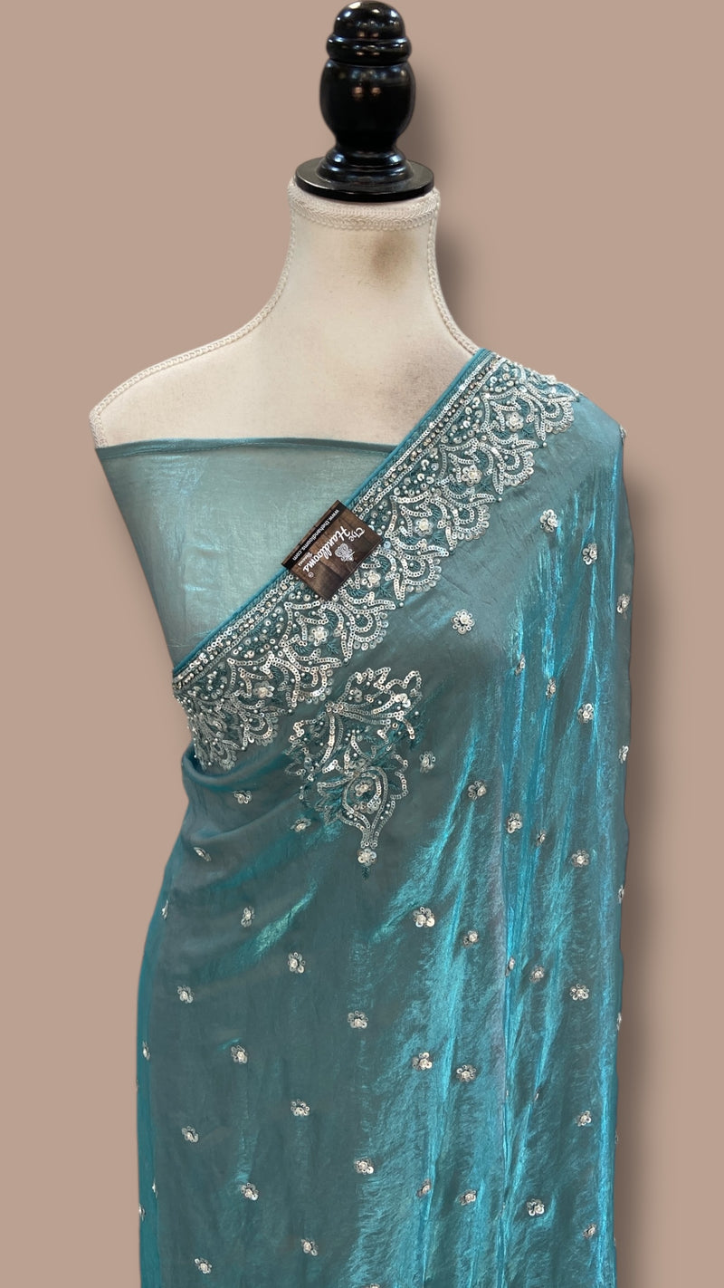 Tissue Silk Banarasi Saree With Handwork