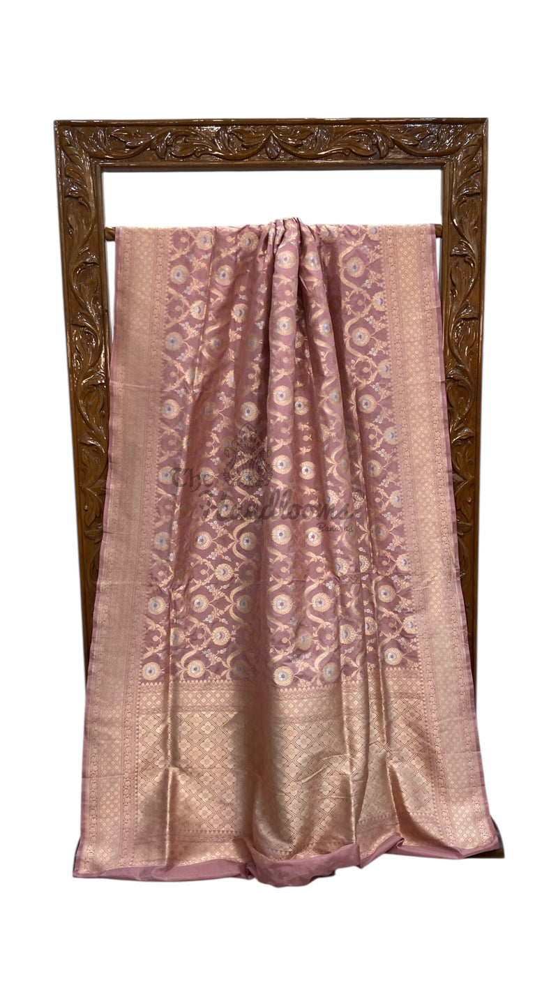 Pure Katan Silk Banarasi Handloom Saree - All Over Sona Roopa Jaal Work