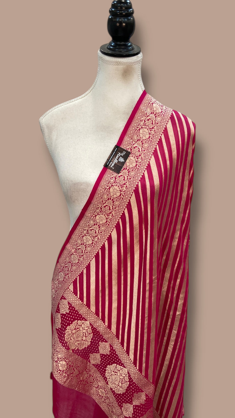 Pure Khaddi Georgette Handloom Dupatta