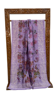 Pure Chiniya Silk Handloom Banarasi Saree with Chikankari - The Handlooms