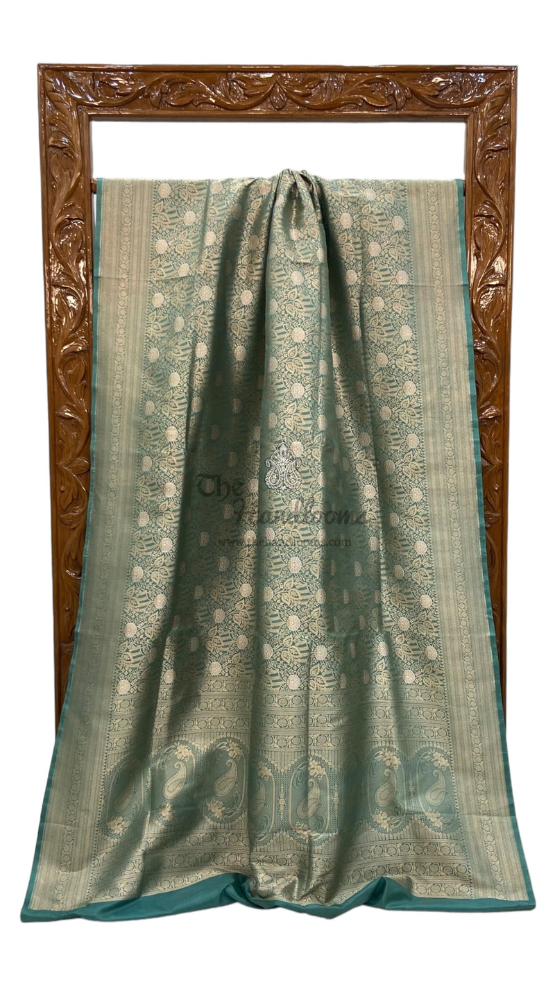 Pure Katan Silk Banarasi Handloom Saree - Tanchui Brocade With Sona Roopa - The Handlooms