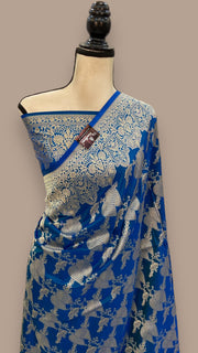 Pure Katan Silk Banarasi Handloom Saree - All Over Jaal Work - The Handlooms