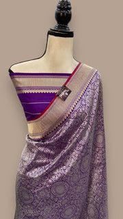Pure Katan Silk Banarasi Handloom Saree - Tanchui Brocade With Meenakari - The Handlooms