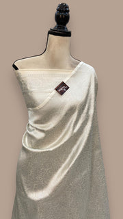 White Pure Katan Silk Banarasi Handloom Saree - Tanchui Brocade - The Handlooms