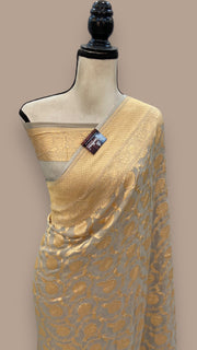 Khaddi Georgette Banarasi Saree - Gold zari - The Handlooms