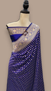 Pure Katan Silk Banarasi Handloom Saree - All over Jaal work - The Handlooms