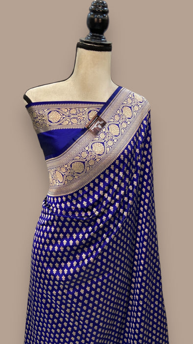 Pure Katan Silk Banarasi Handloom Saree - All over Jaal work