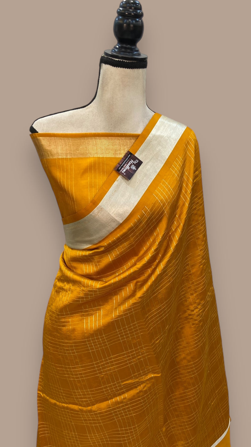 Pure Mango Silk Banarasi Handloom Saree - The Handlooms