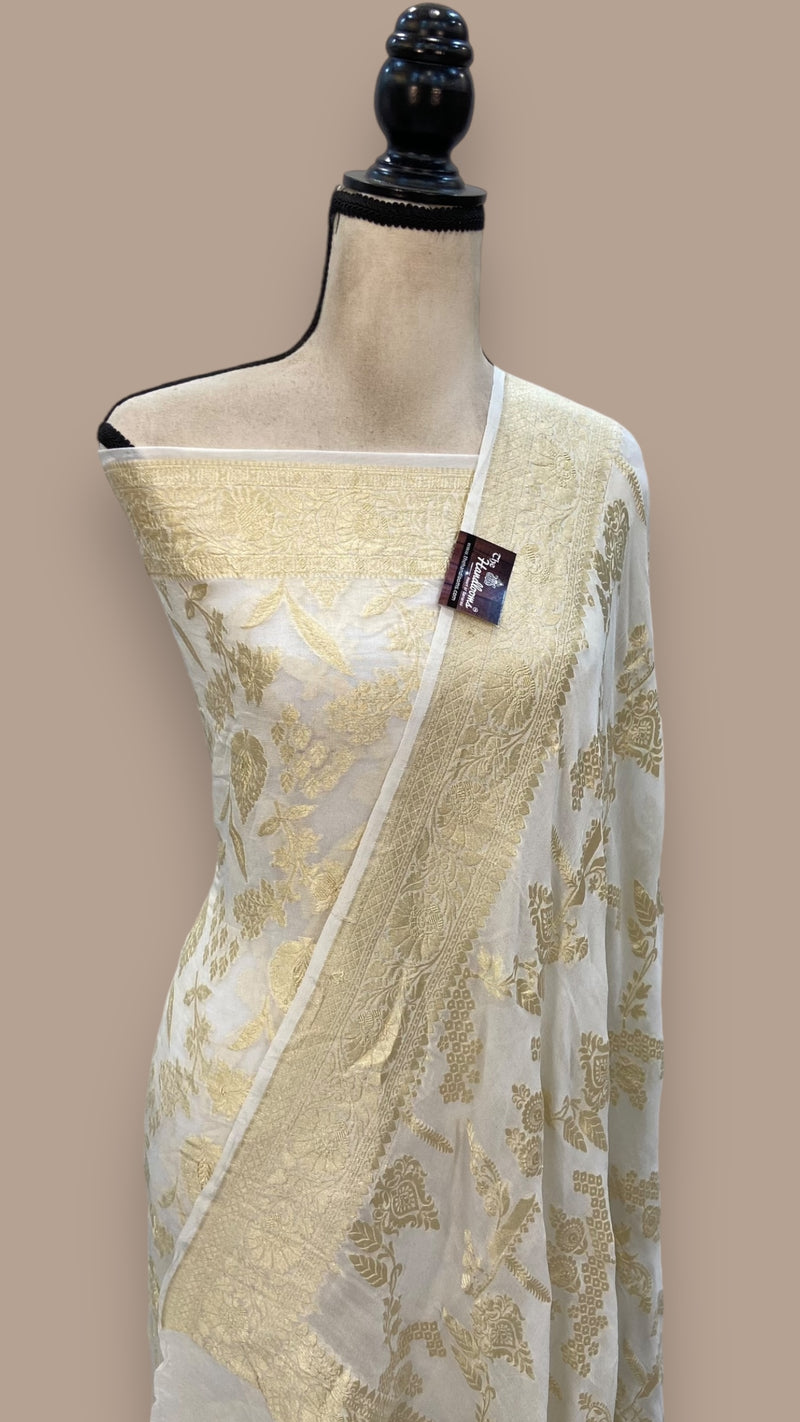 Khaddi Georgette Banarasi Dress material - The Handlooms