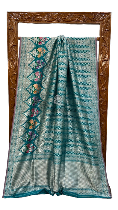 Pure Katan Silk Banarasi Handloom Saree - Tanchui Brocade With Meenakari