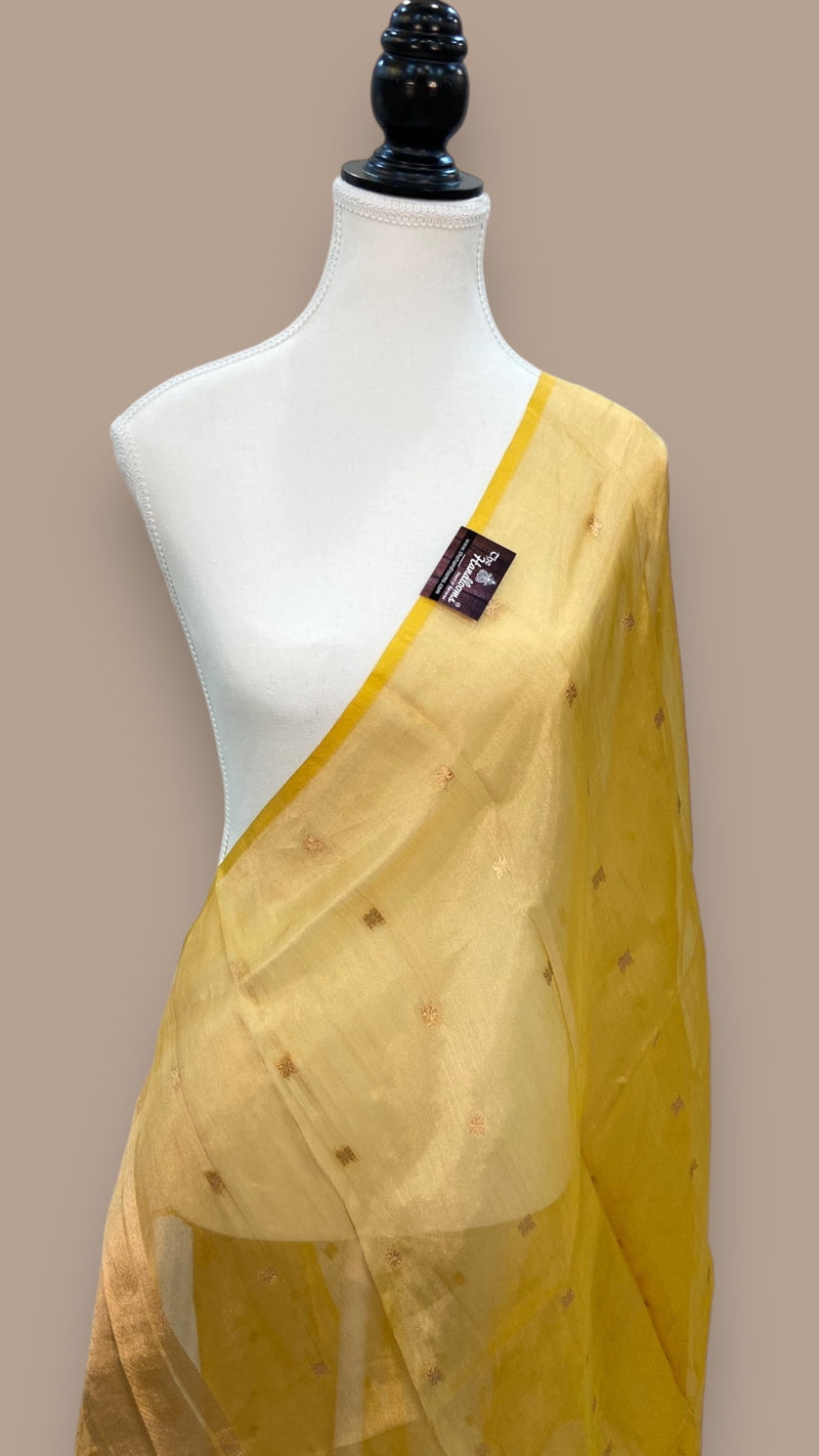 Pure kora Banarasi Brocade Handloom Dupatta - The Handlooms