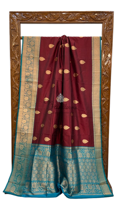 Pure Katan Silk Banarasi Handloom Saree - All over Kadua motifs