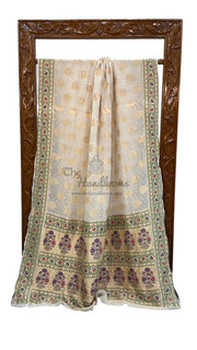 Pure Georgette Banarasi Handloom Saree - with meenakari work Gold Zari - The Handlooms