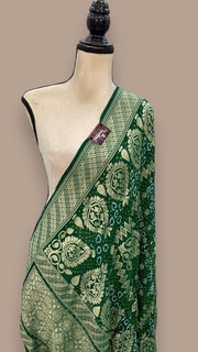 Pure Georgette Banarasi Bandhej Handloom Dupatta - The Handlooms