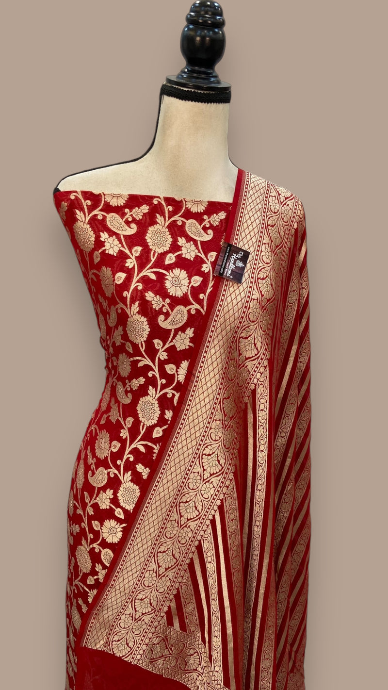 Khaddi Georgette Banarasi Dress material - The Handlooms