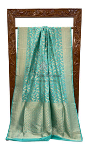 Pure Katan Silk Banarasi Handloom Saree - All over Jaal work with Meenakari - The Handlooms