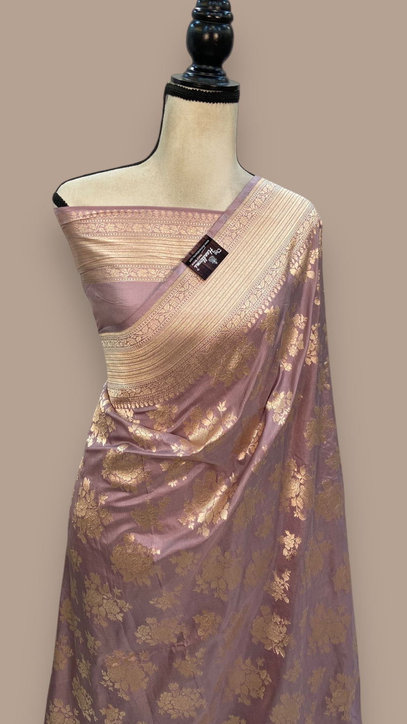 Pure Katan Silk Banarasi Handloom Saree - All over Jaal work - The Handlooms