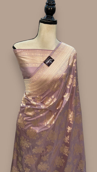 Pure Katan Silk Banarasi Handloom Saree - All over Jaal work