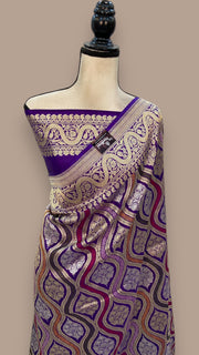 Ektara Pure Katan Silk Banarasi Handloom Saree - All over kadiyal Jaal work - The Handlooms